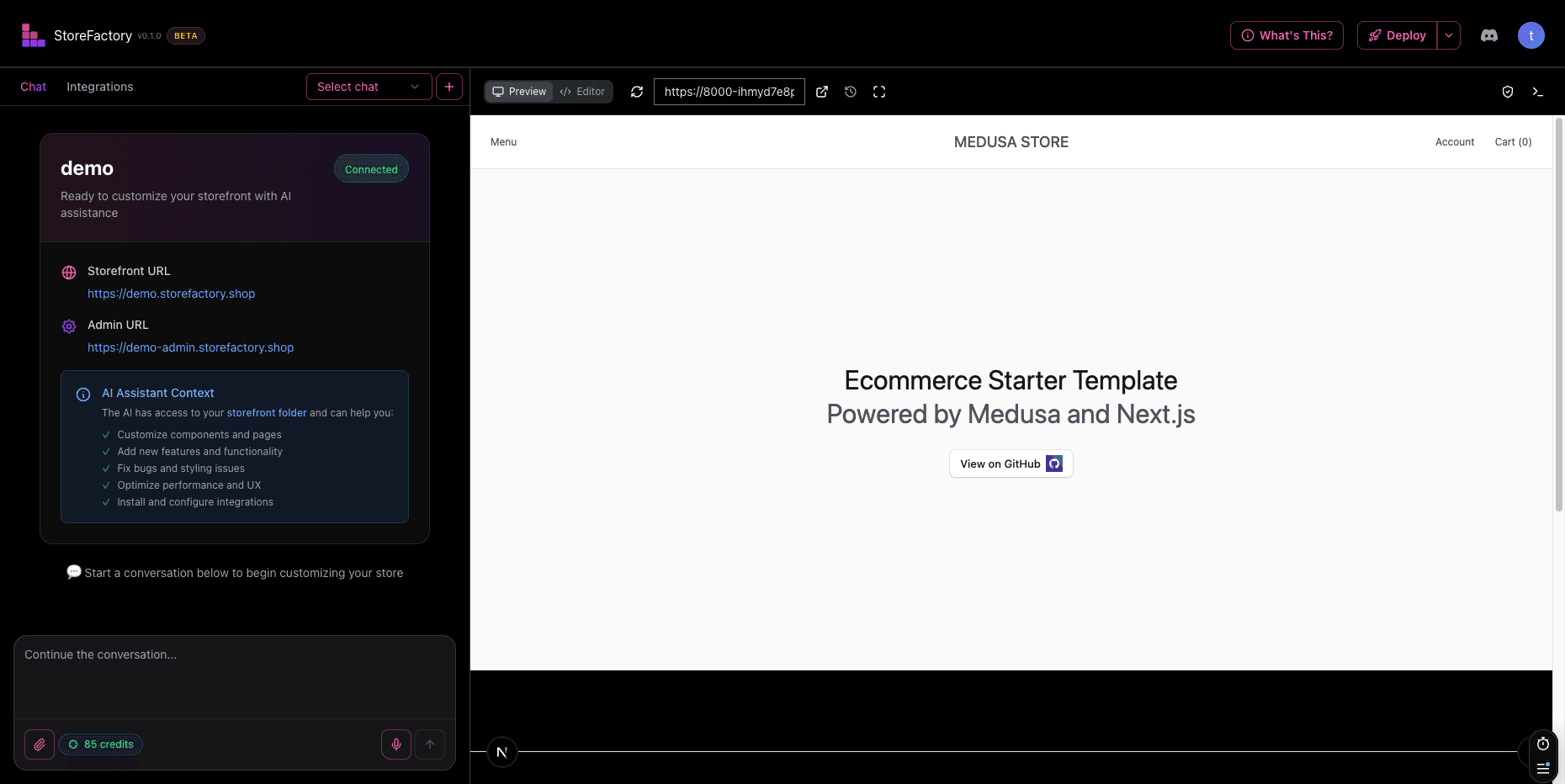 StoreFactory AI editor