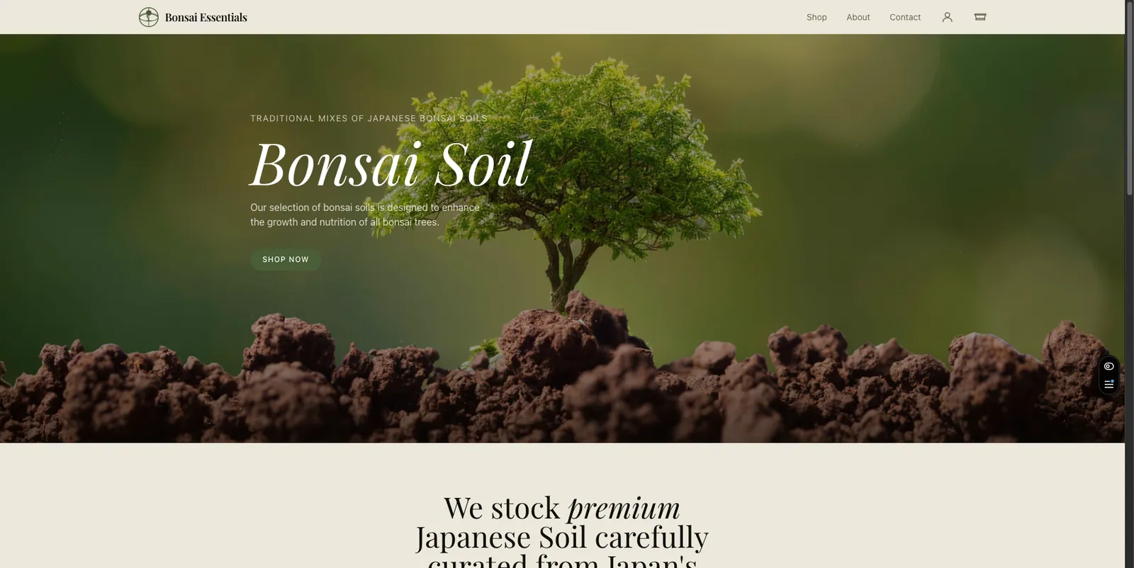 Bonsai Essentials — “A calm shop for my bonsai trees, tools and starter kits.” — built with StoreFactory