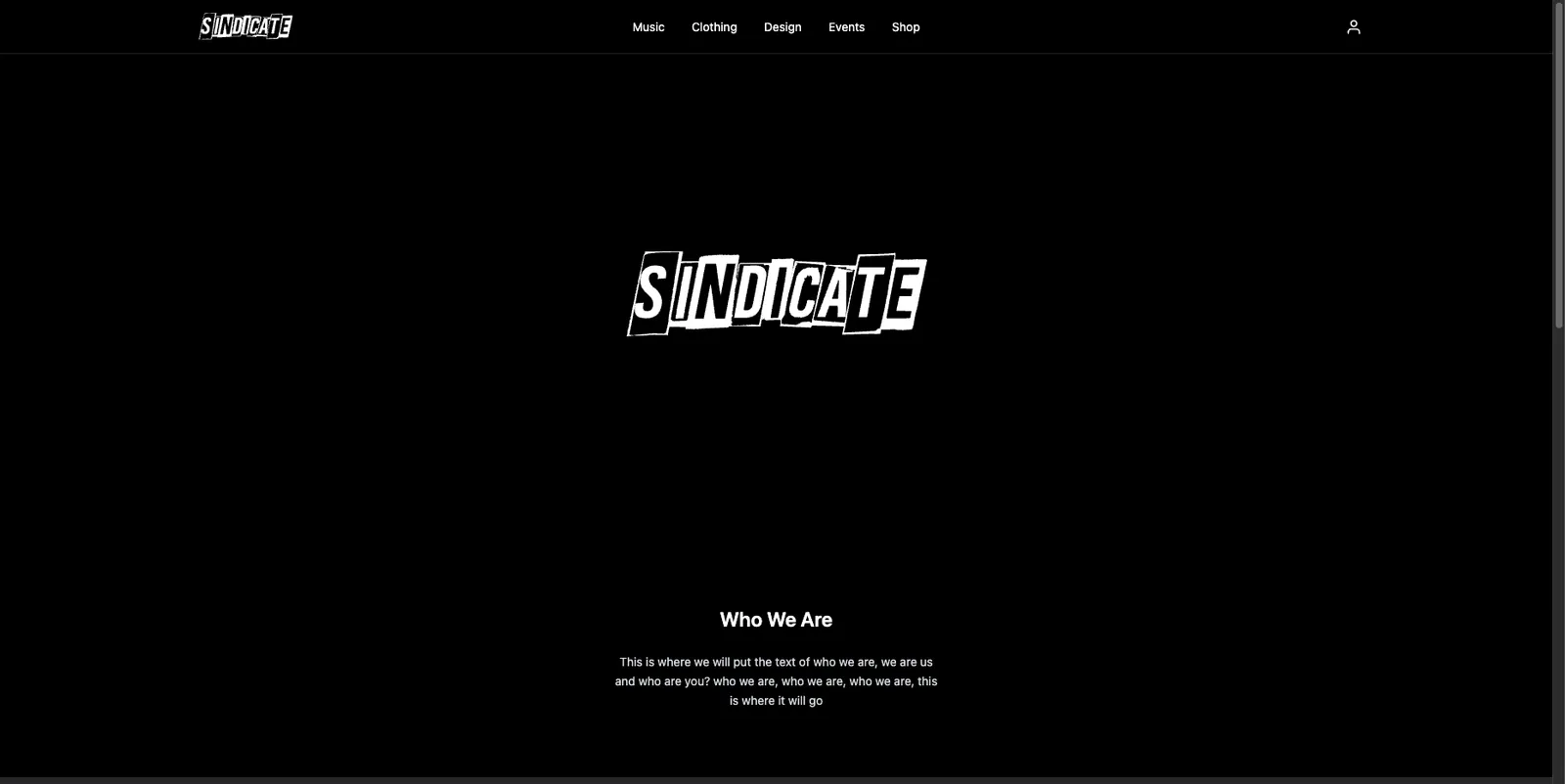 Sindicate HQ — “A bold home for my music production company — our work, our artists.” — built with StoreFactory