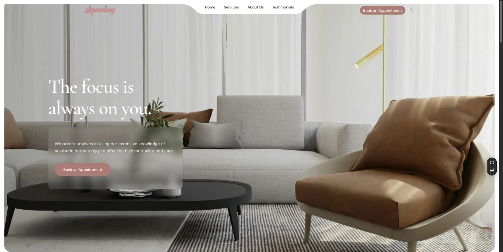 Skeen Deep — “A site for my esthetics clinic — treatments, bookings and skincare advice.” — built with StoreFactory