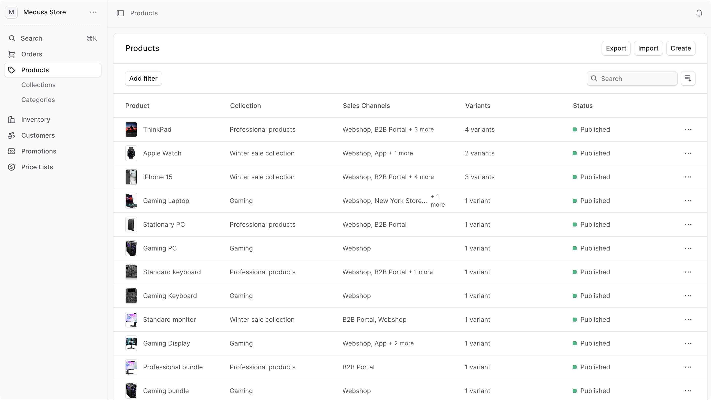StoreFactory dashboard overview